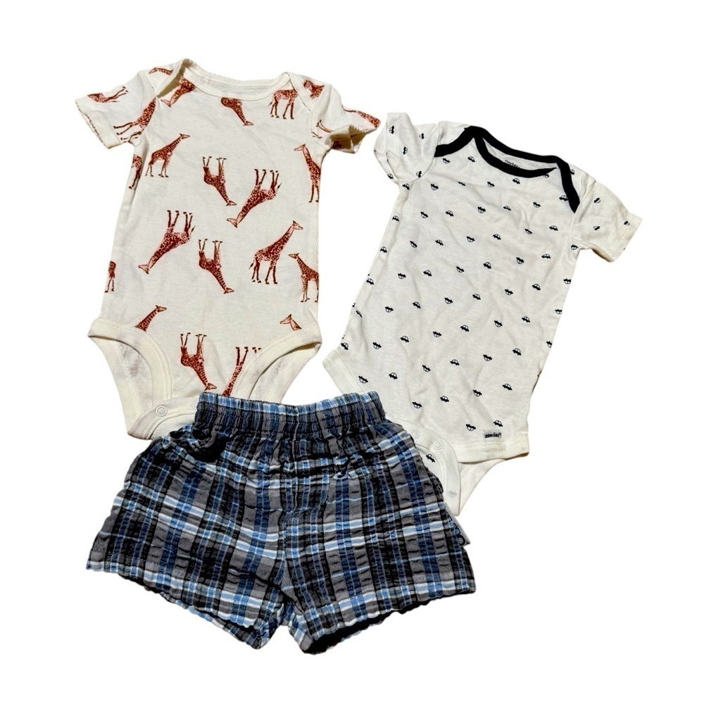 Bundle 6M Baby Boy 8PC Set Lot Short Sleeve Tops Nautical Shortall Shorts - Picture 3 of 11